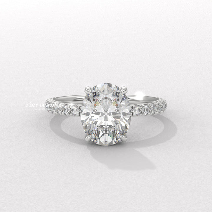 Shop the oval cut hidden halo engagement ring collection online