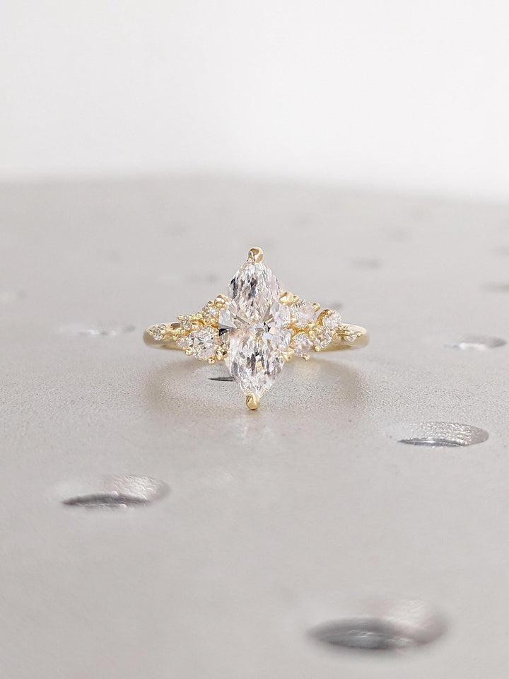 Shop marquise cluster lab grown diamond engagement ring