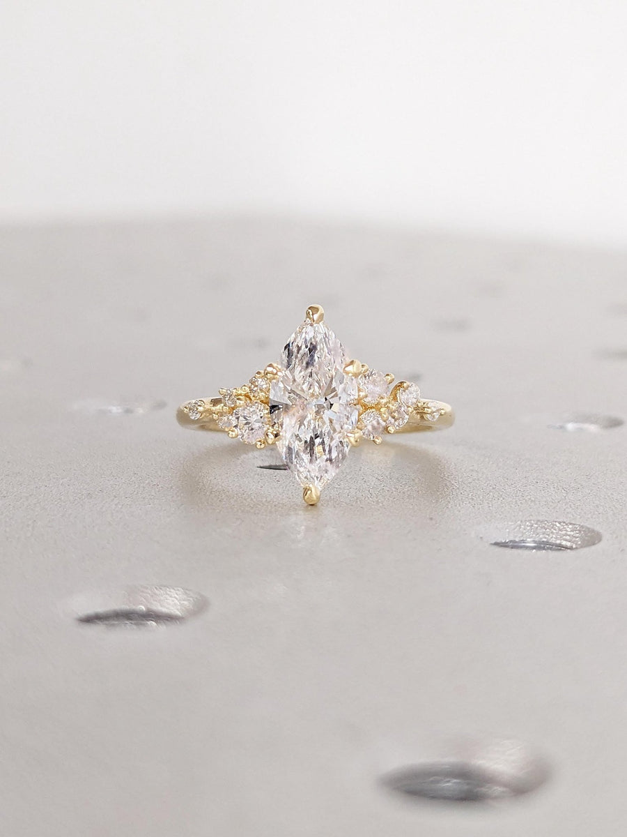 Shop marquise cluster lab grown diamond engagement ring