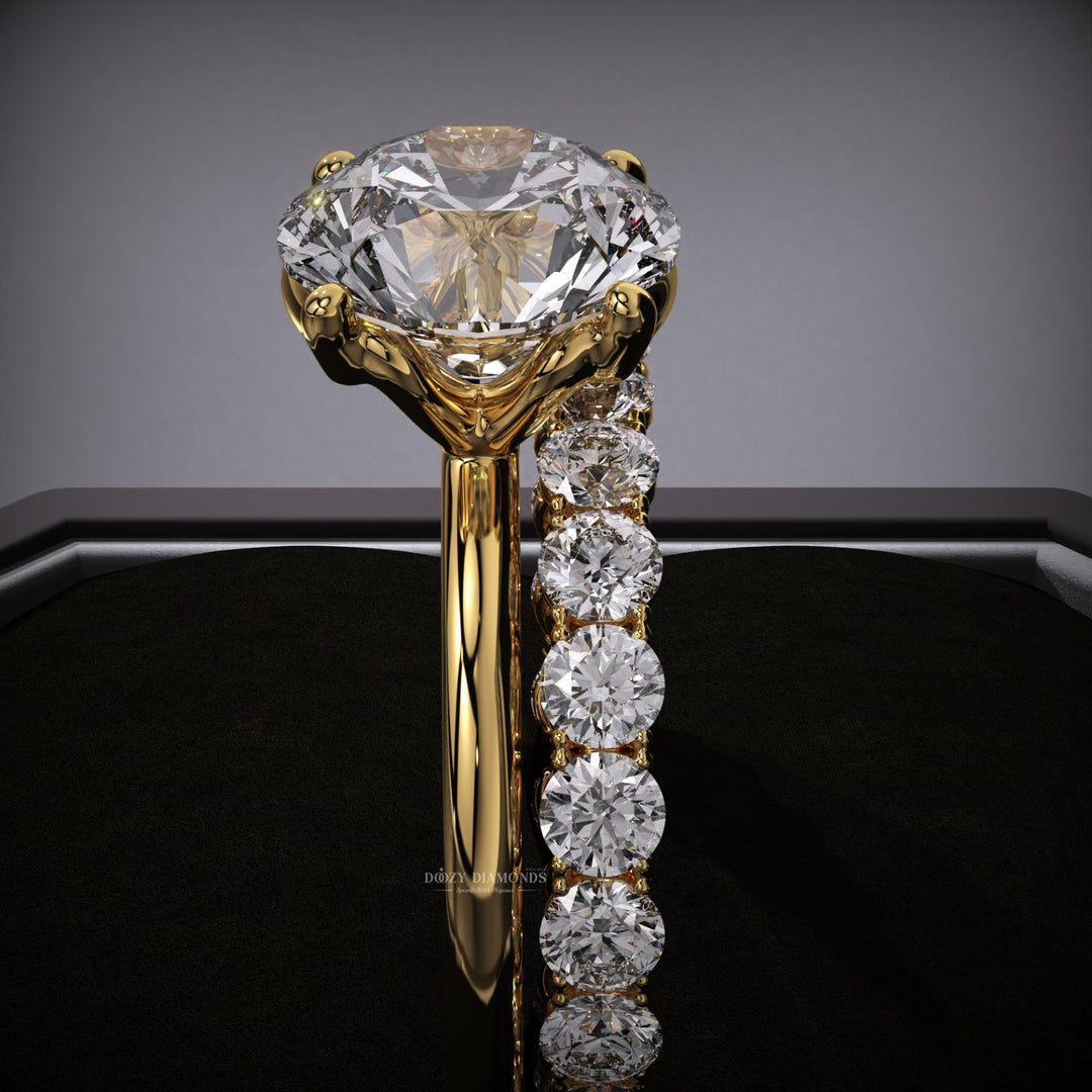 2.50CT Round Lab Grown Solitaire Engagement Ring & Eternity Stacking Wedding Band