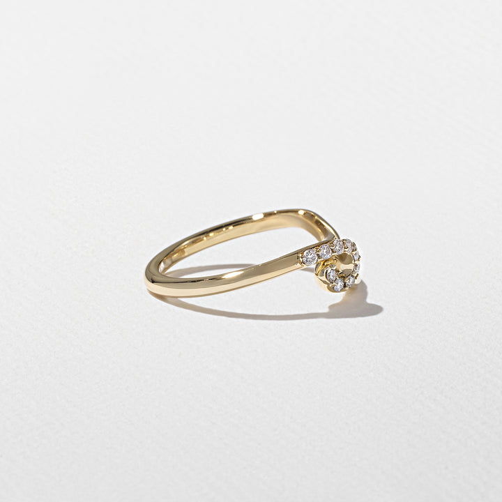 2.0CT Pear E - VS Lab Grown Curved Wedding Ring With Pave Curve Band - Doozy Diamonds