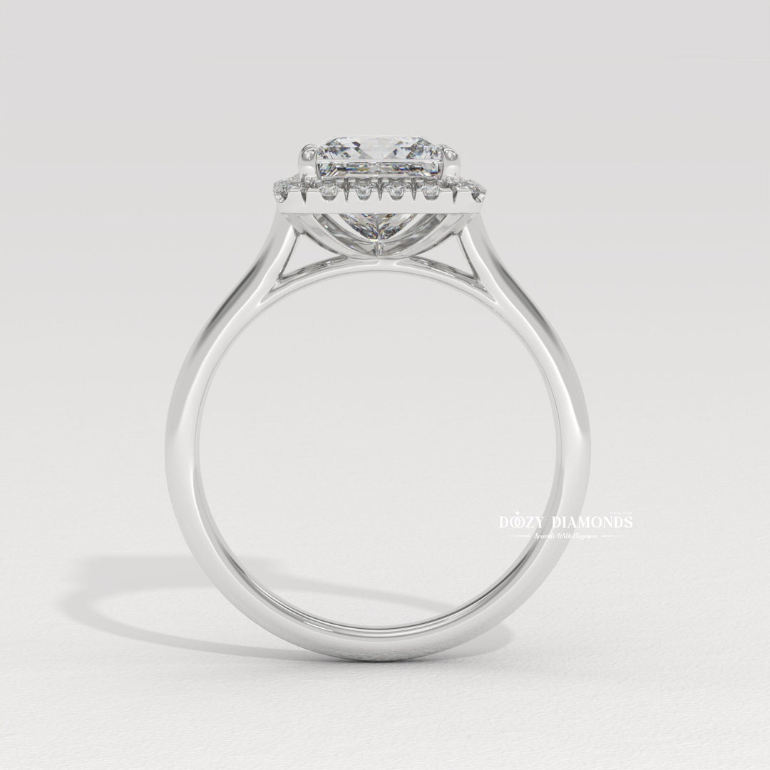 Princess solitaire engagement ring with brilliant diamond sparkle