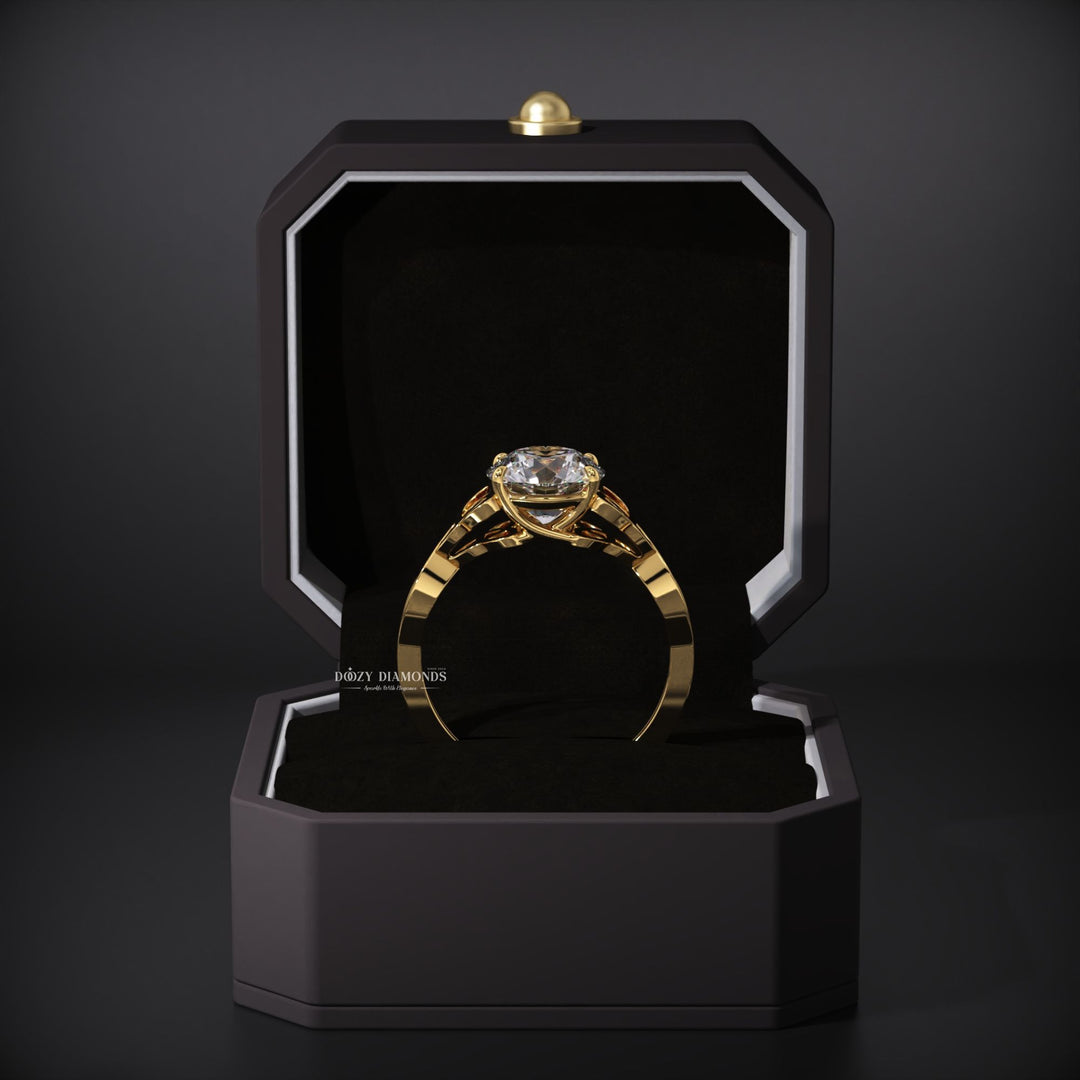 Classic round solitaire engagement ring crafted for everyday wear