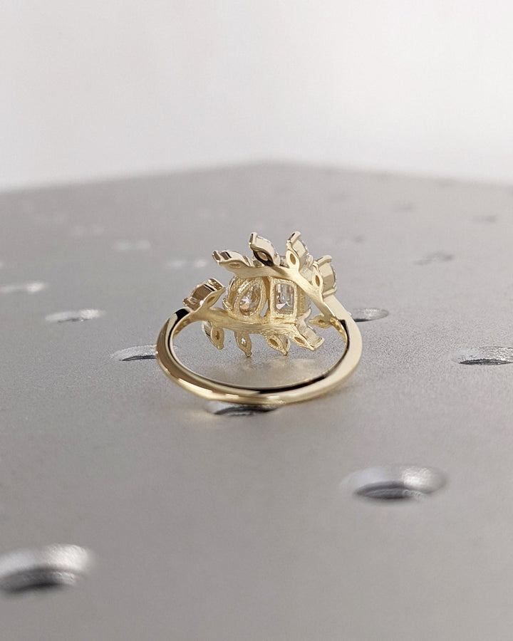 Buy pear cut cluster diamond engagement ring with free shipping