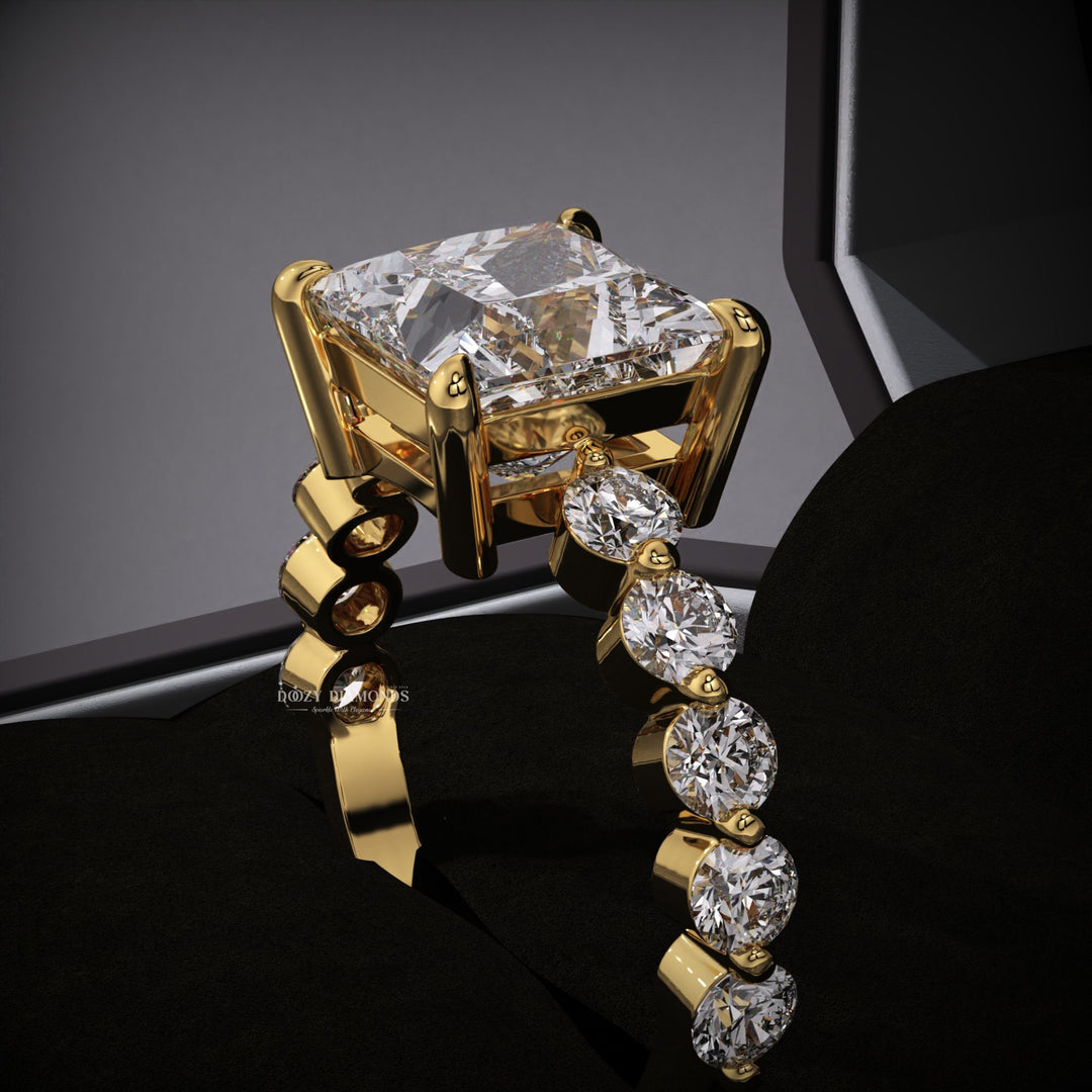 Shop princess cut pave lab grown diamond engagement ring online