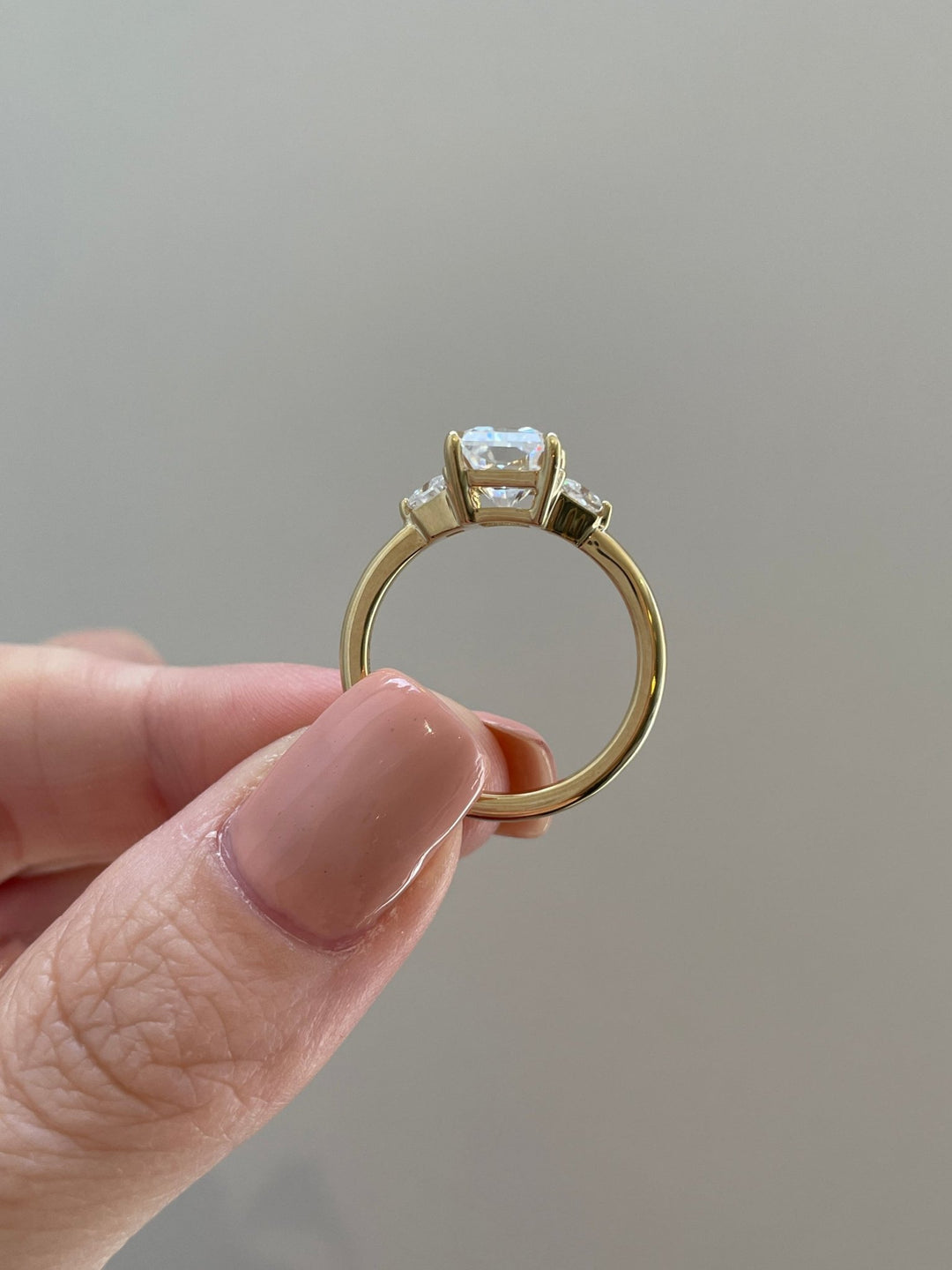 1.50 - 3.50 CT Radiant Cut Lab Grown Diamond Three Stone Engagement Ring - Doozy Diamonds