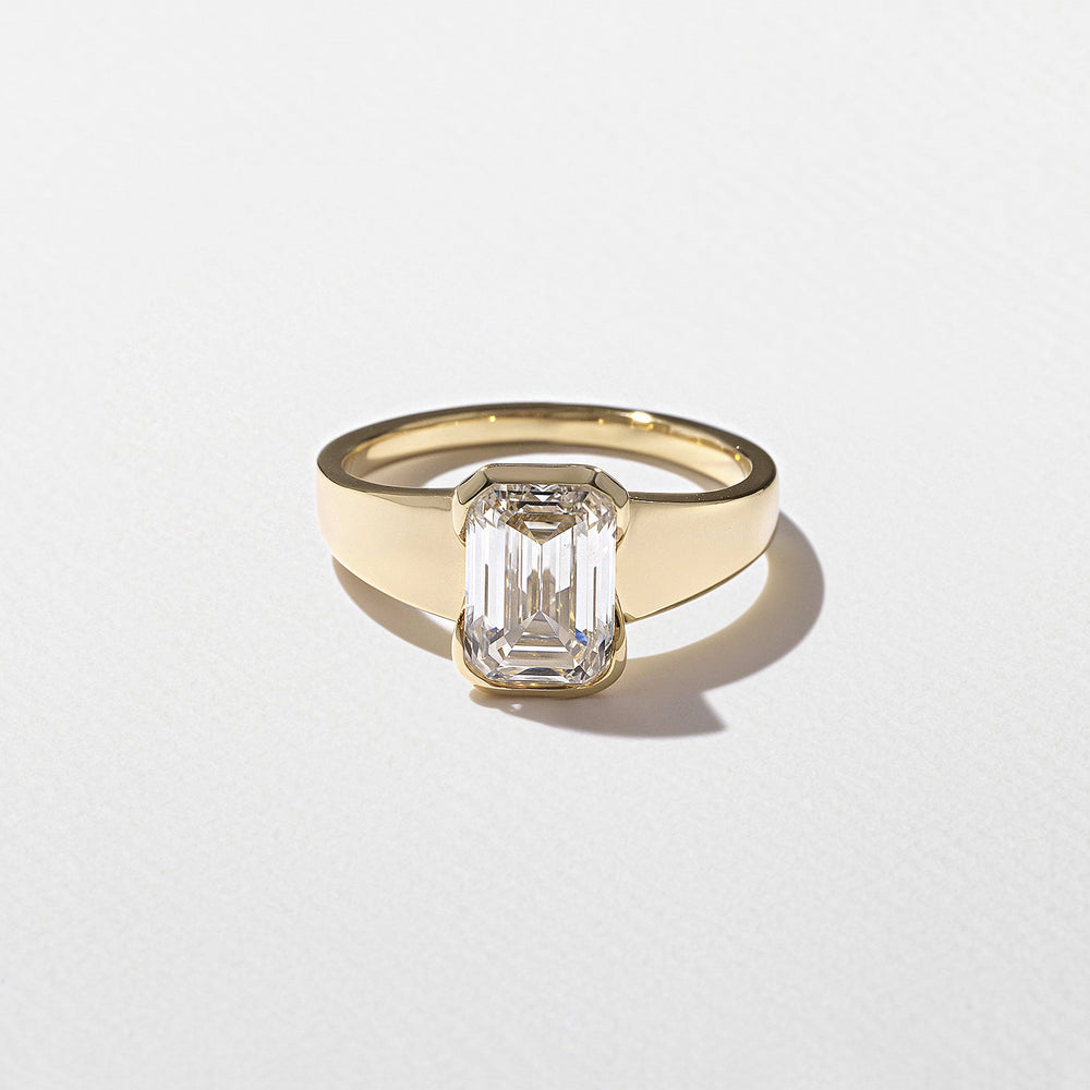 2.0CT Emerald E - VS Lab Grown Thick Wedding Ring With Thick Pave Band - Doozy Diamonds