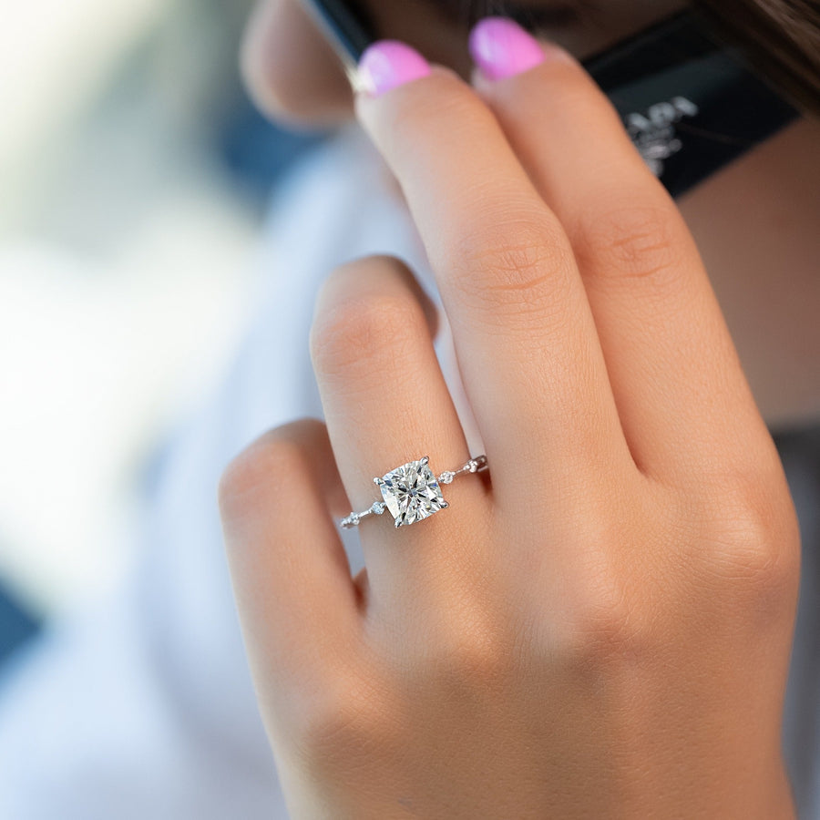 Shop cushion solitaire lab grown diamond engagement ring