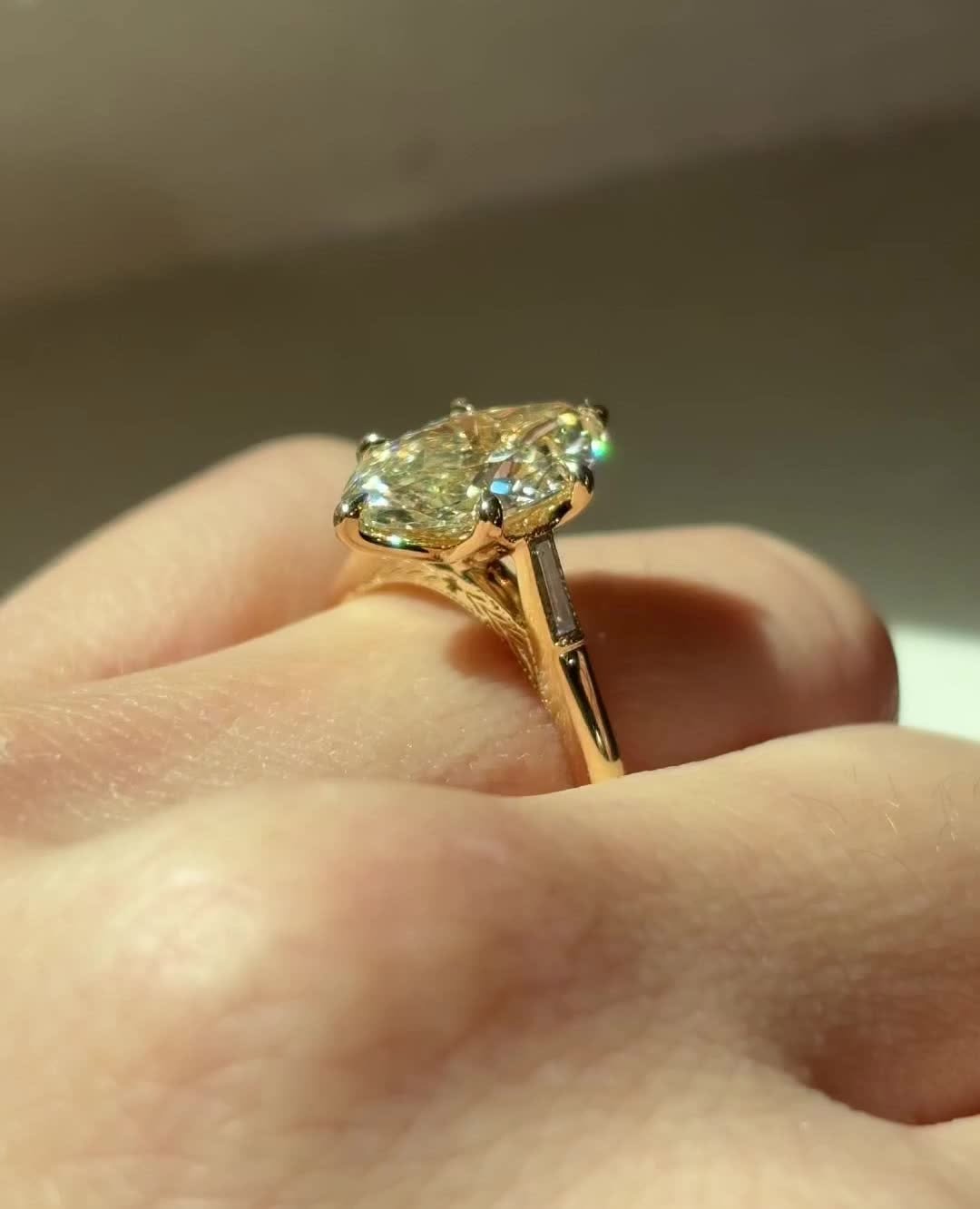 Marquise three stone diamond engagement ring available in multiple metals