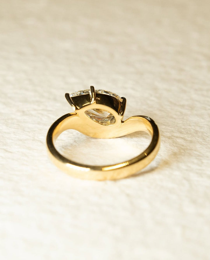 1.0 - 3.0 CT Pear Cut Lab Grown Diamond Unique Engagement Ring - Doozy Diamonds
