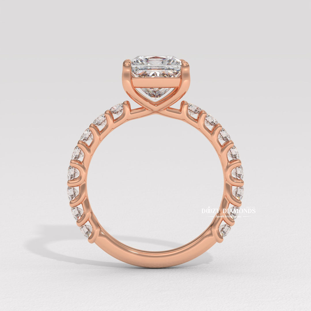 Shop princess cut pave lab grown diamond engagement ring online