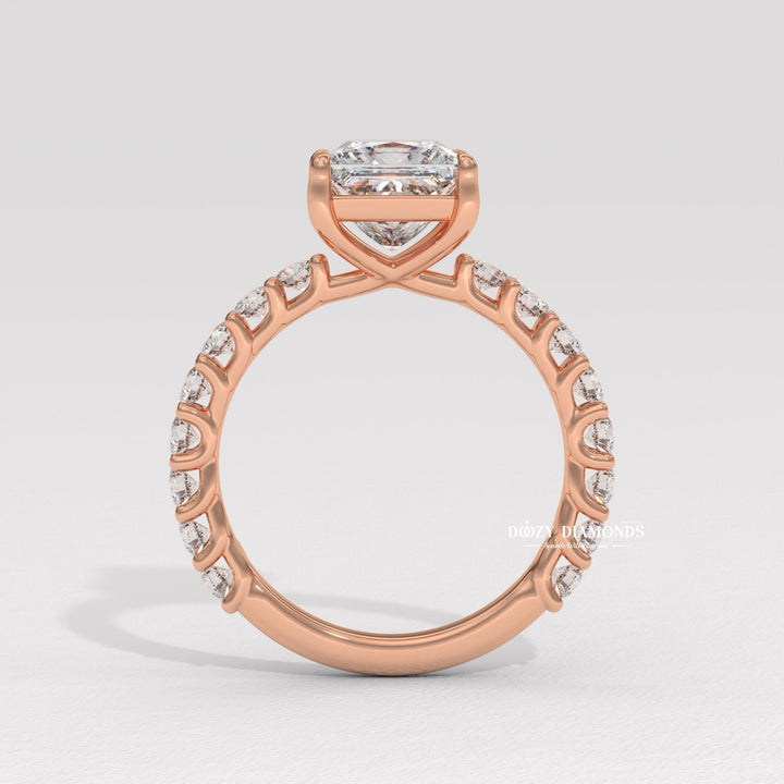 Shop princess cut pave lab grown diamond engagement ring online