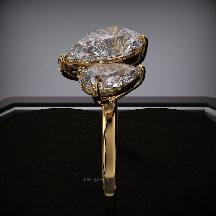 Certified pear cut diamond featured in solitaire engagement ring