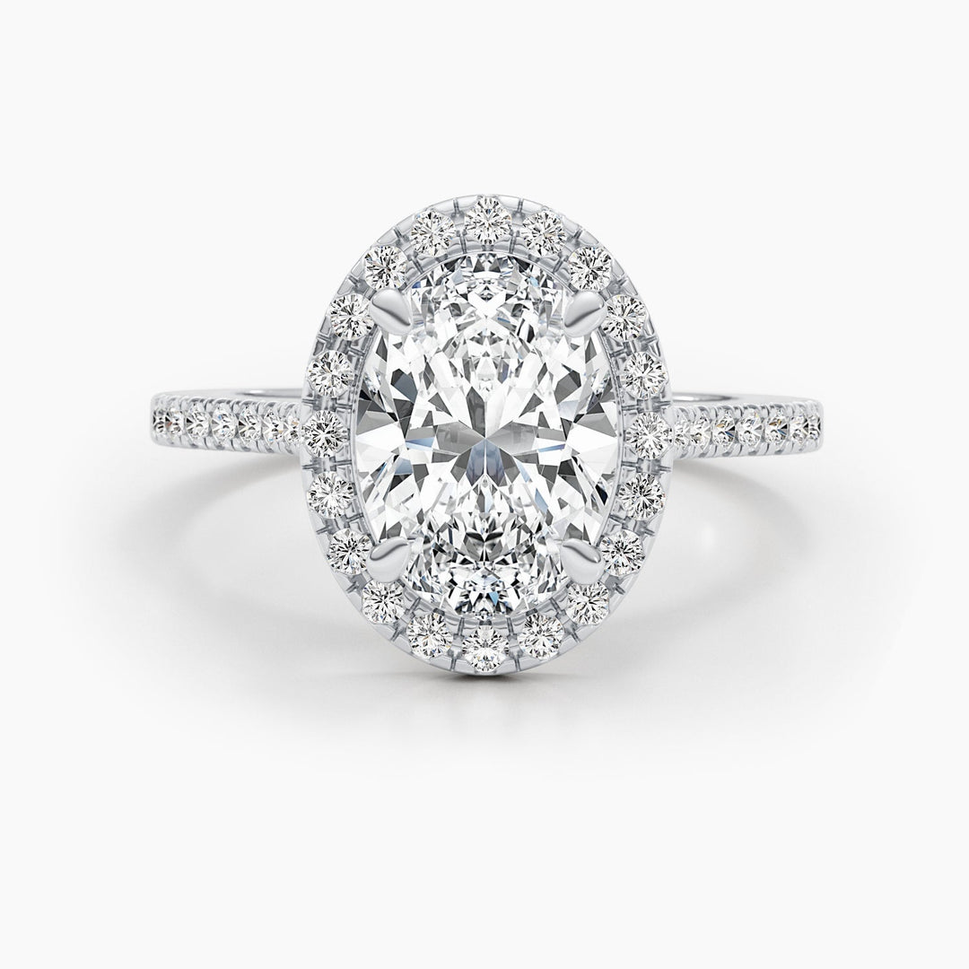 Buy 2.58CT oval pave lab grown diamond engagement ring online