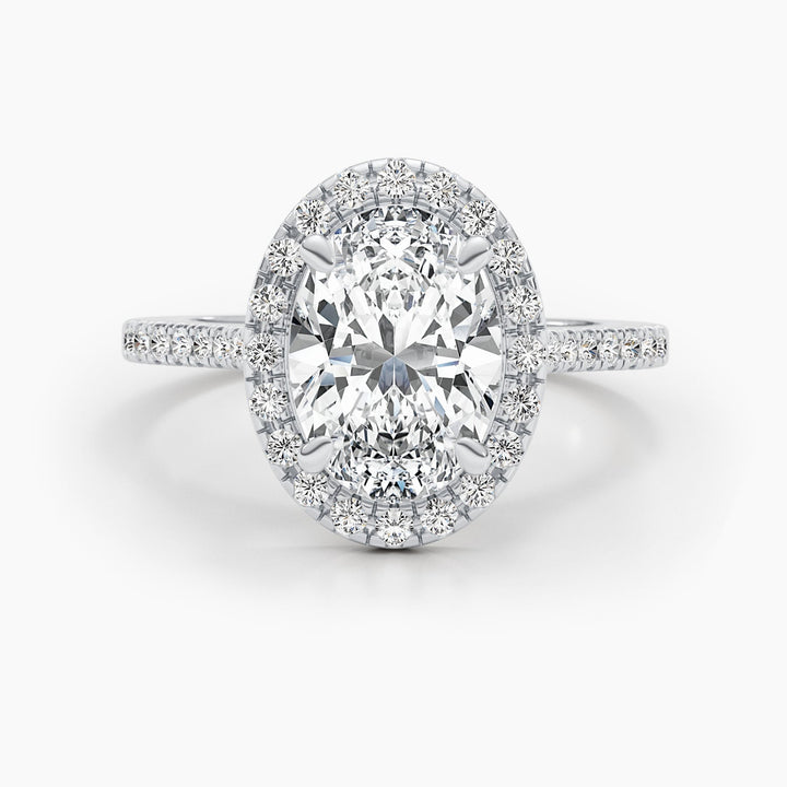 Buy 2.58CT oval pave lab grown diamond engagement ring online