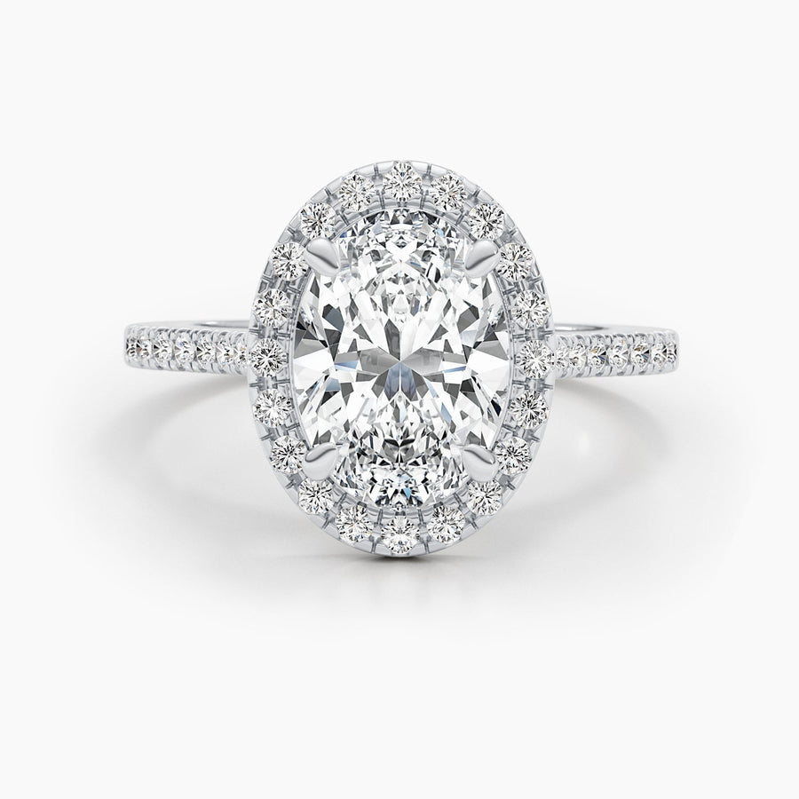 Buy 2.58CT oval pave lab grown diamond engagement ring online