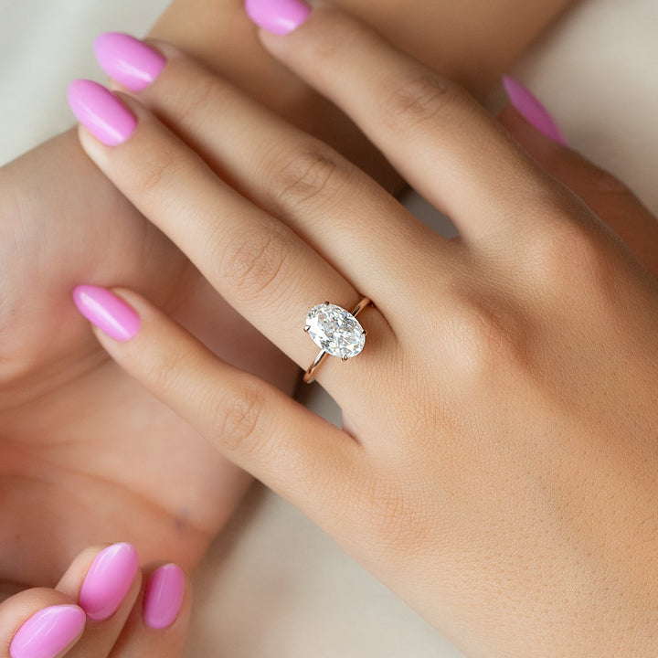Discover oval solitaire lab grown diamond engagement ring online
