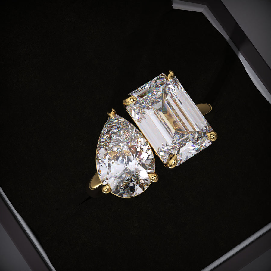 Pear solitaire lab grown diamond engagement ring for sale