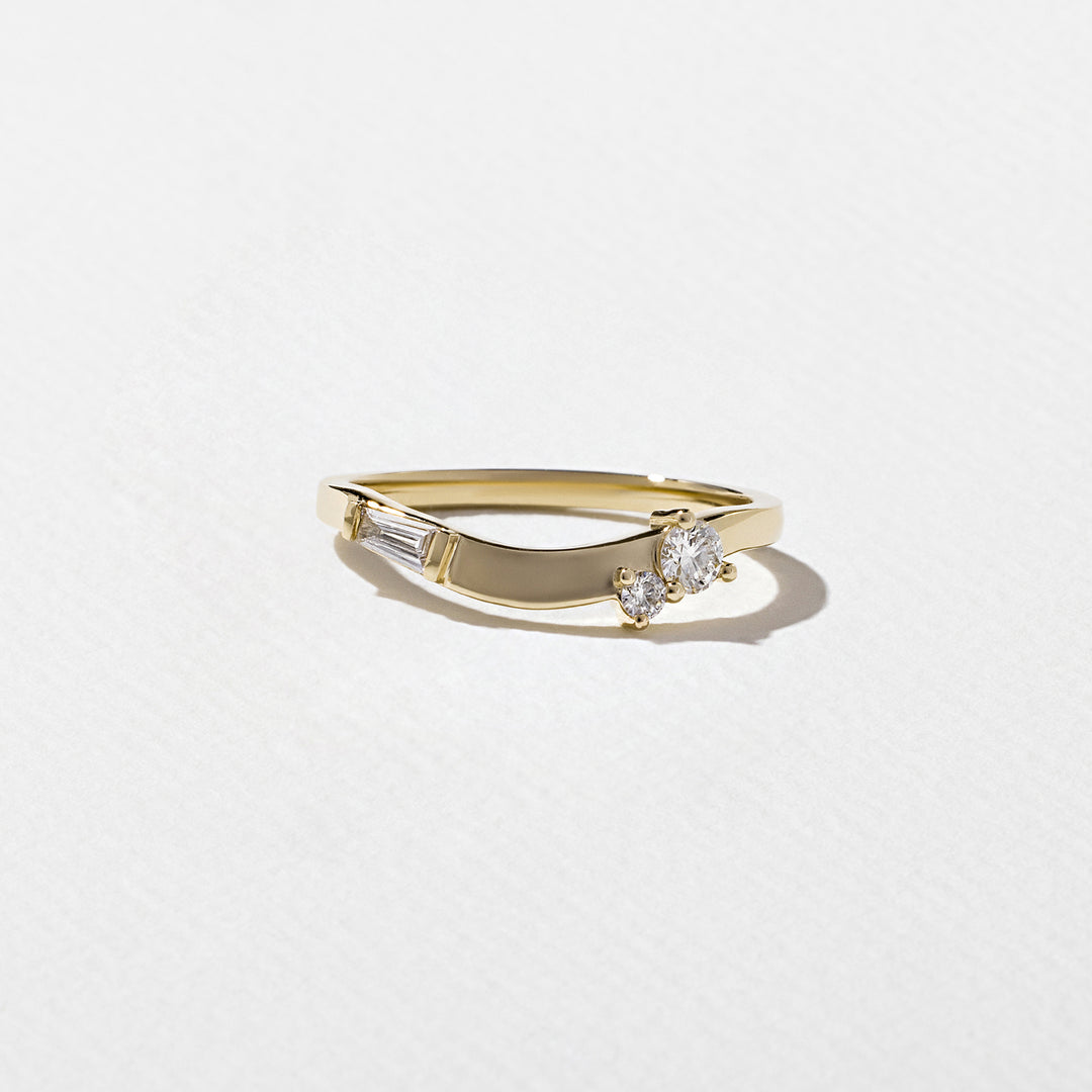 1.90CT Round & Pear E - VS Lab Grown Two Stone Diamond Ring With Curved Band - Doozy Diamonds