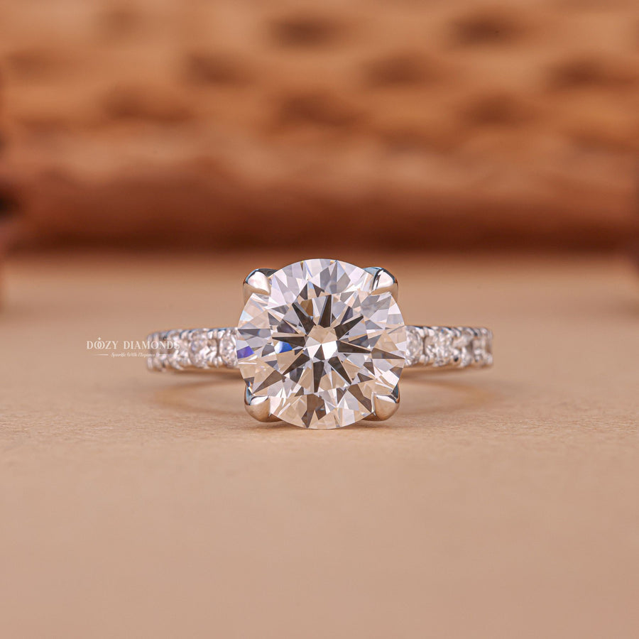 Buy 2.50CT round solitaire lab grown diamond engagement ring online