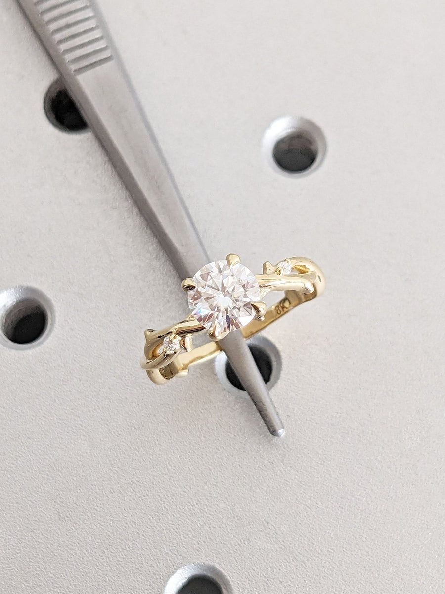 Shop round solitaire lab grown diamond engagement ring