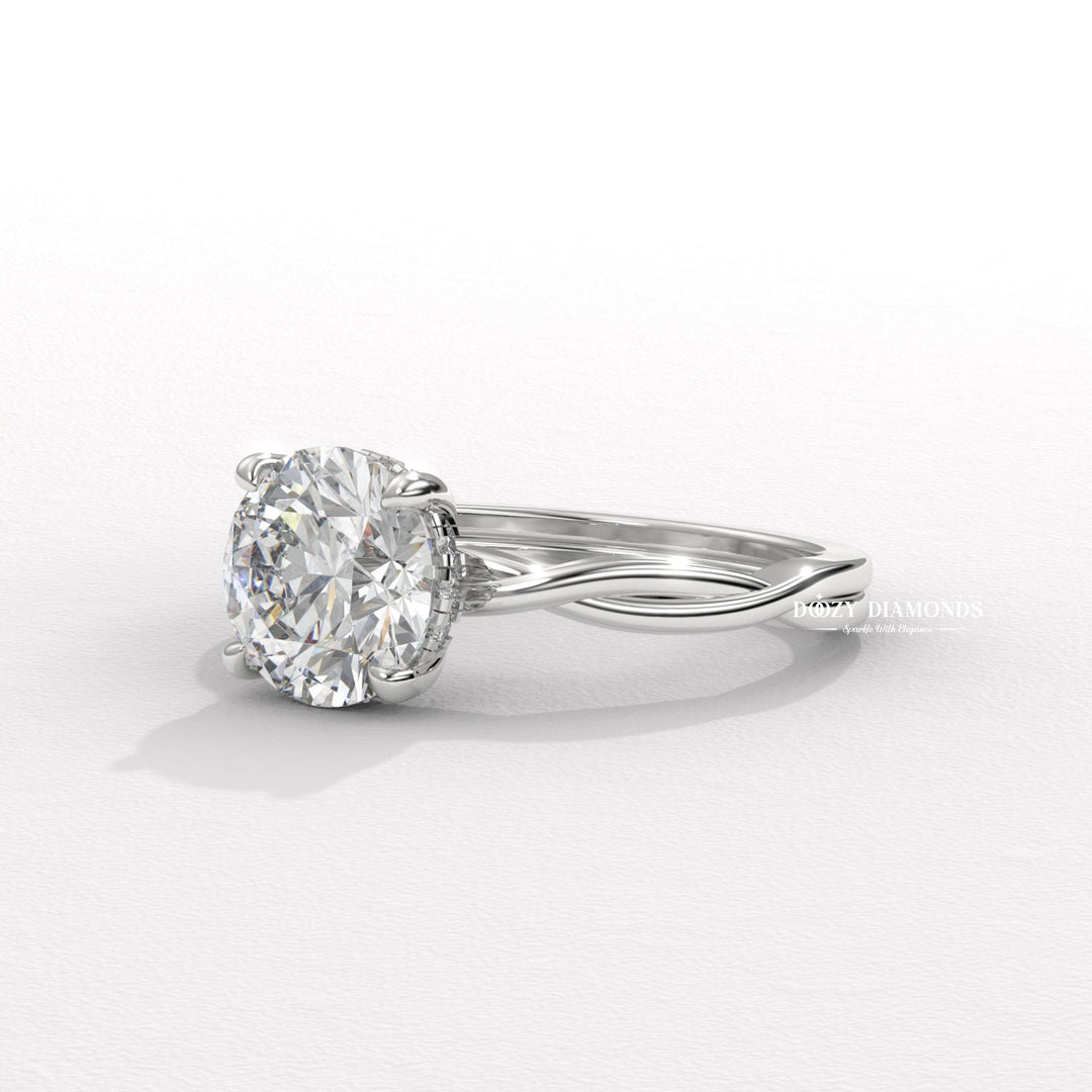 Classic round solitaire engagement ring crafted for everyday wear