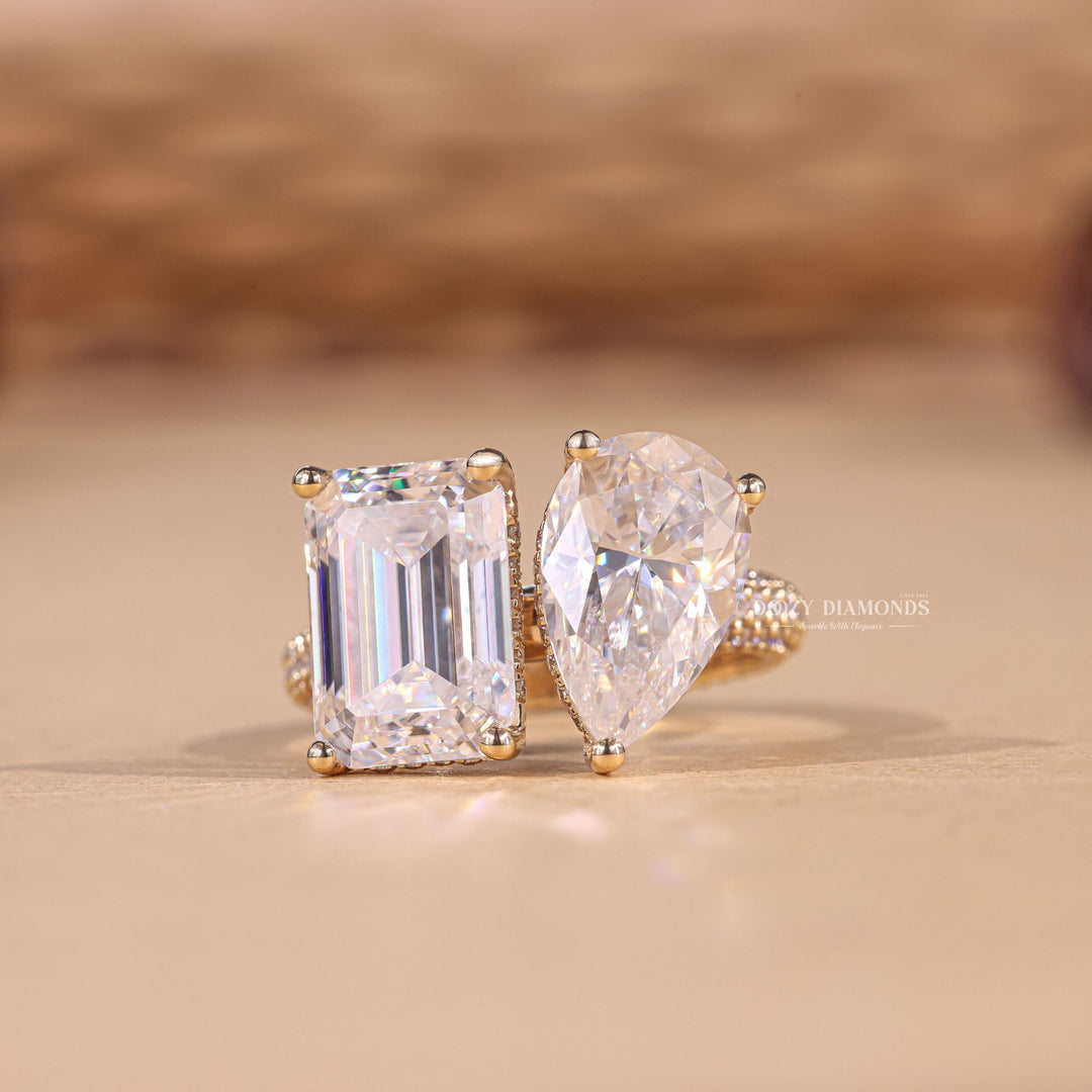 Buy pear pave lab grown diamond engagement ring online