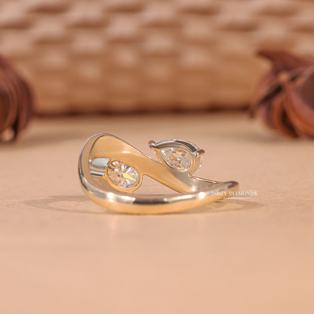Oval solitaire engagement ring finished in polished solid gold