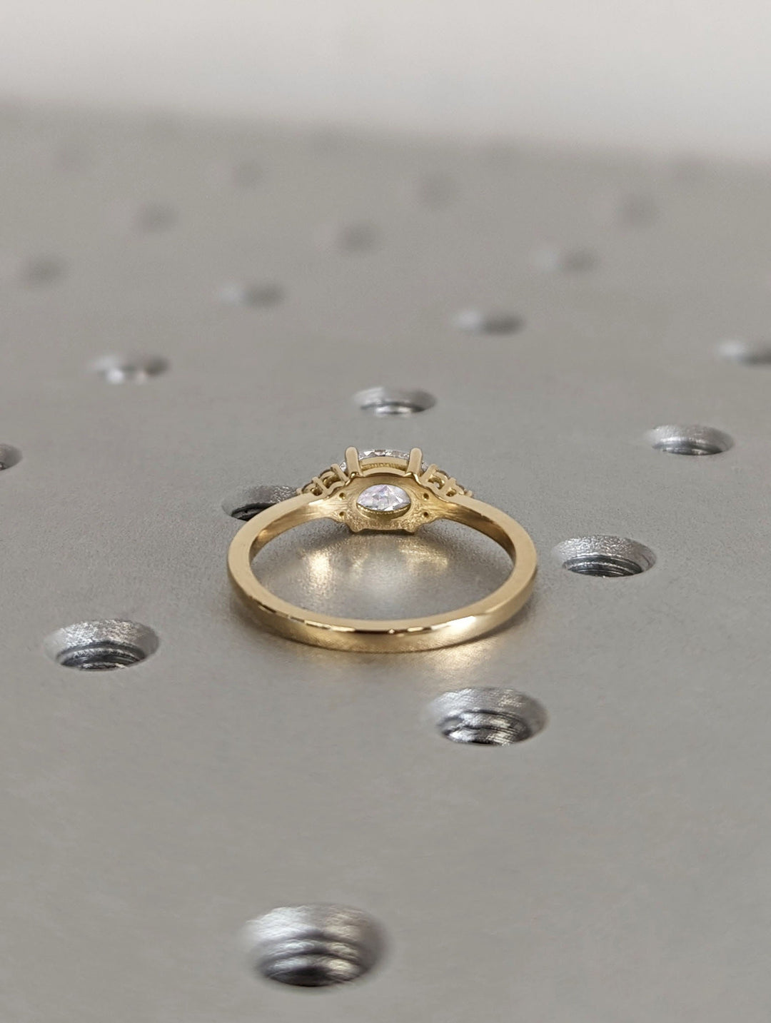 Buy oval cut east west diamond engagement ring with free shipping