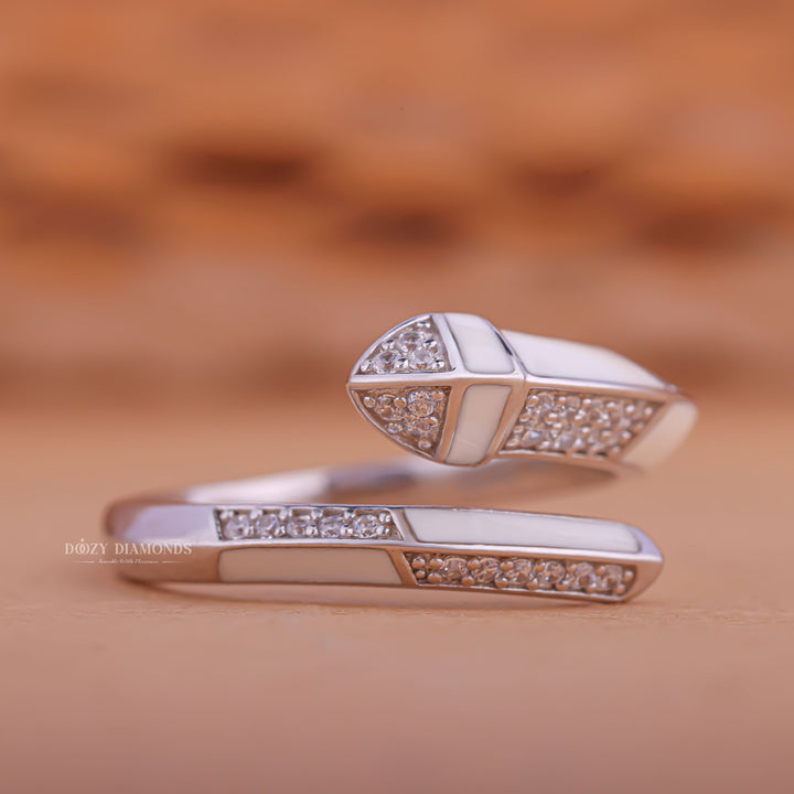 Round diamond band stacked with engagement ring