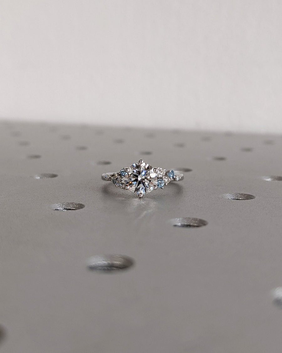 Buy 1.0CT round cluster lab grown diamond engagement ring online