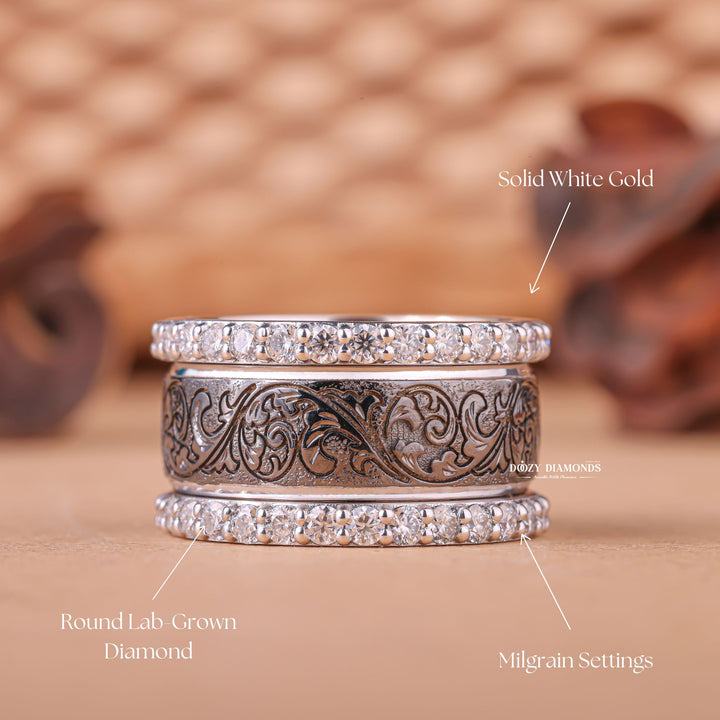 Buy round cut milgrain diamond engagement ring with free shipping