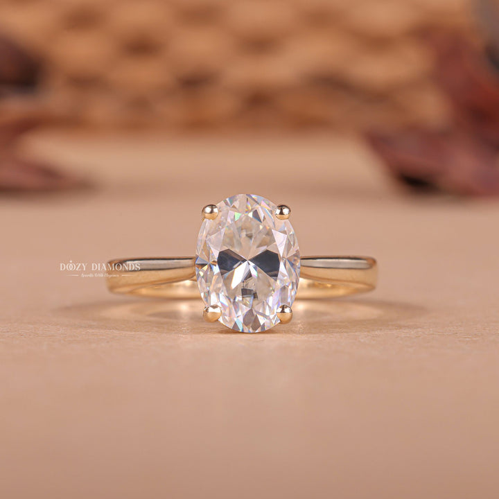 2.0CT oval solitaire lab grown diamond engagement ring for sale