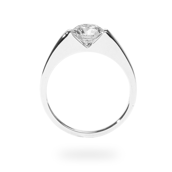 Round solitaire engagement ring with certified lab grown diamond