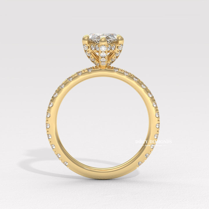 Marquise solitaire engagement ring with brilliant diamond sparkle