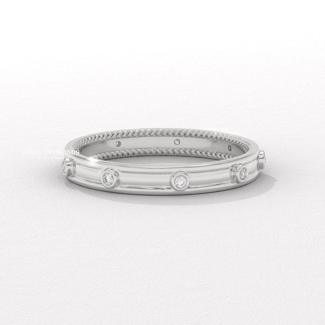 Classic Flush diamond wedding band in yellow gold