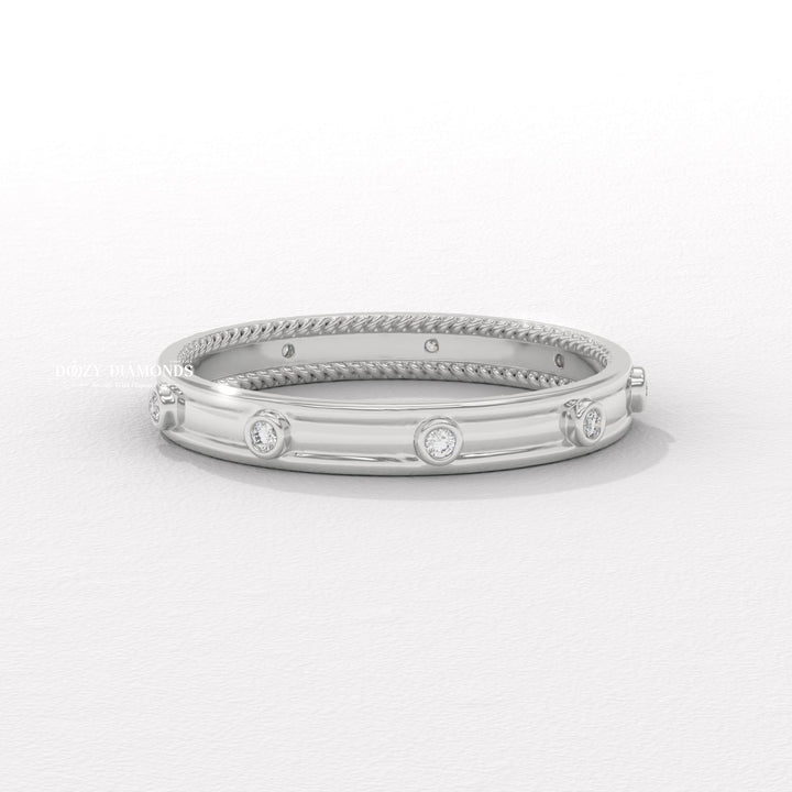 Classic Flush diamond wedding band in yellow gold