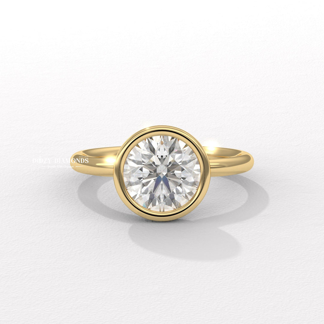 Shop round bezel lab grown diamond engagement ring