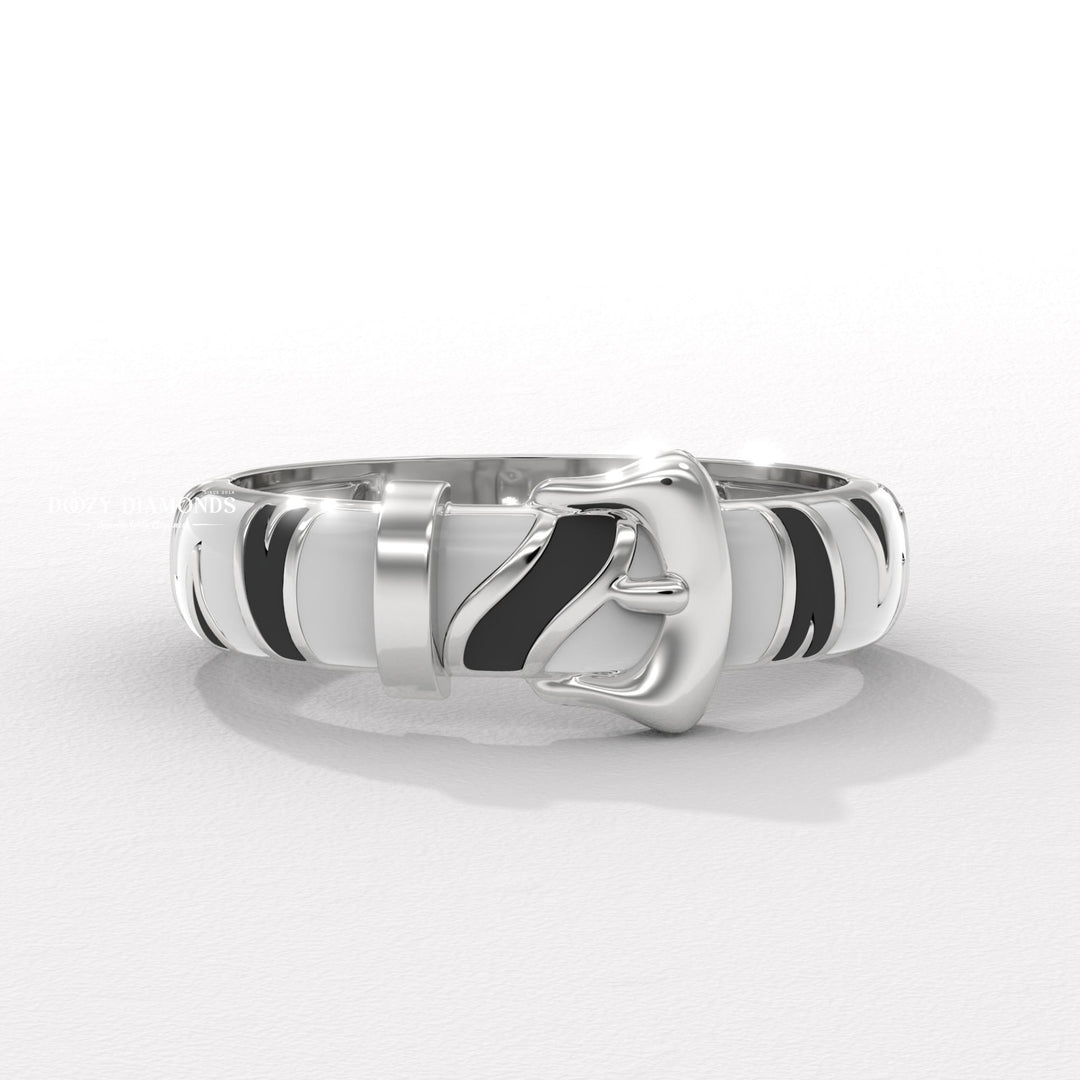 Minimalist Belt Buckle Ring for Men's ~ Unique Band for Men