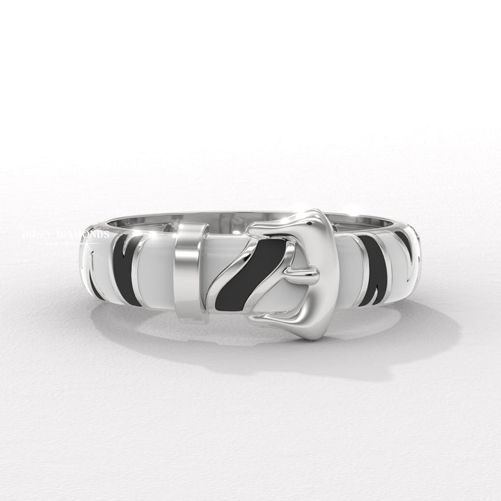 Minimalist Belt Buckle Ring for Men's ~ Unique Band for Men