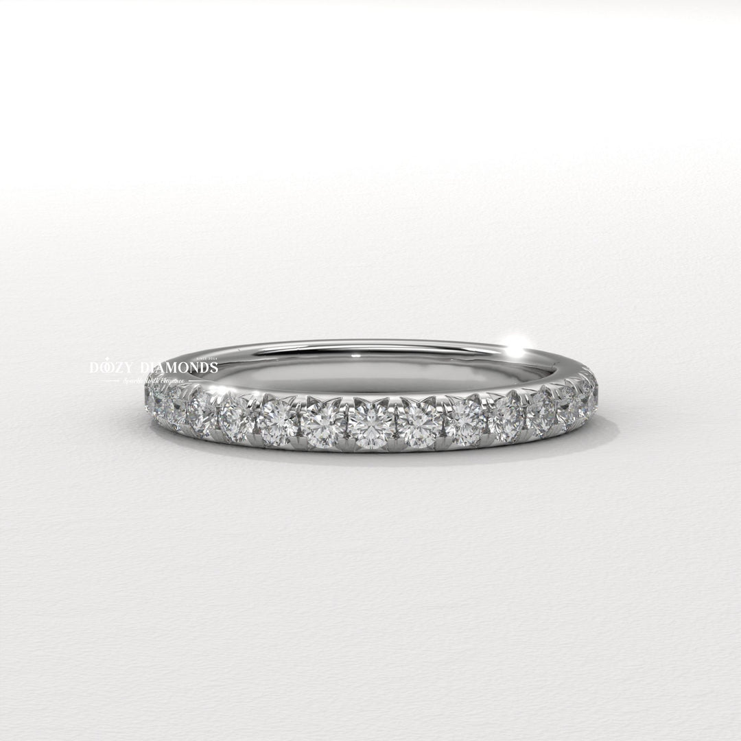 Classic Eternity diamond wedding band in yellow gold