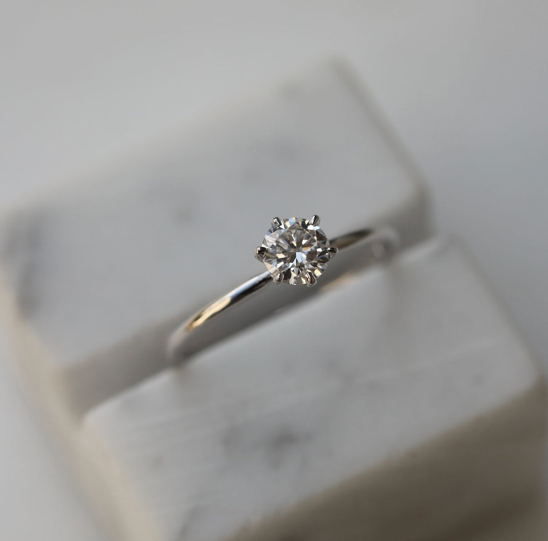 Shop round cut solitaire lab grown diamond engagement ring online