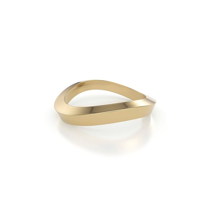 14k|18K Solid Gold Unique Curved Wedding Band for Women - Doozy Diamonds