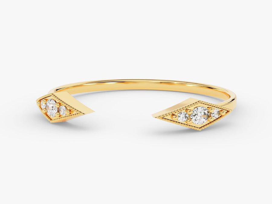 Round round diamond wedding band front view