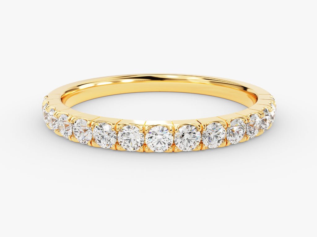 Round round diamond wedding band front view