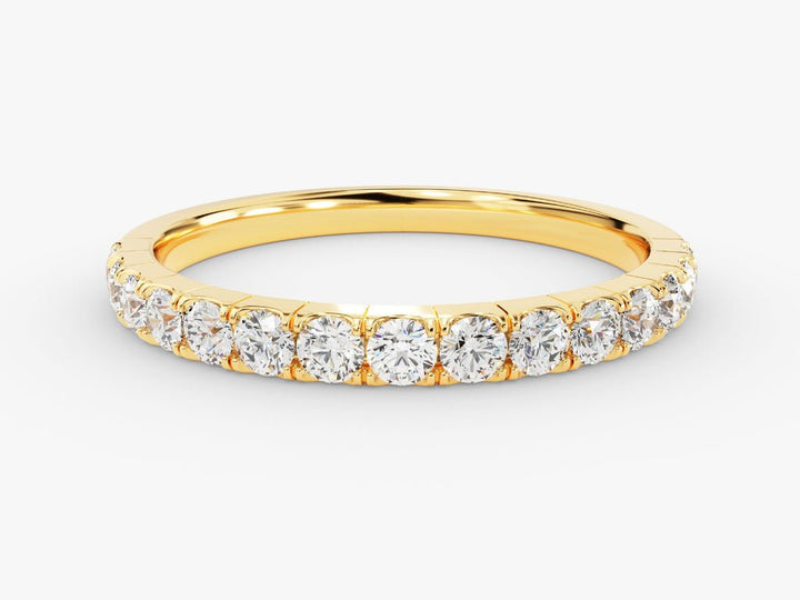 Round round diamond wedding band front view