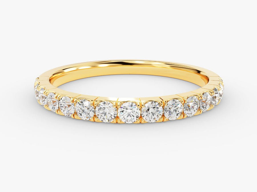 Round round diamond wedding band front view