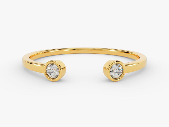 Round round diamond wedding band front view