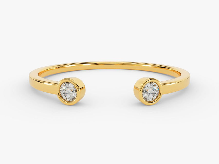 Round round diamond wedding band front view