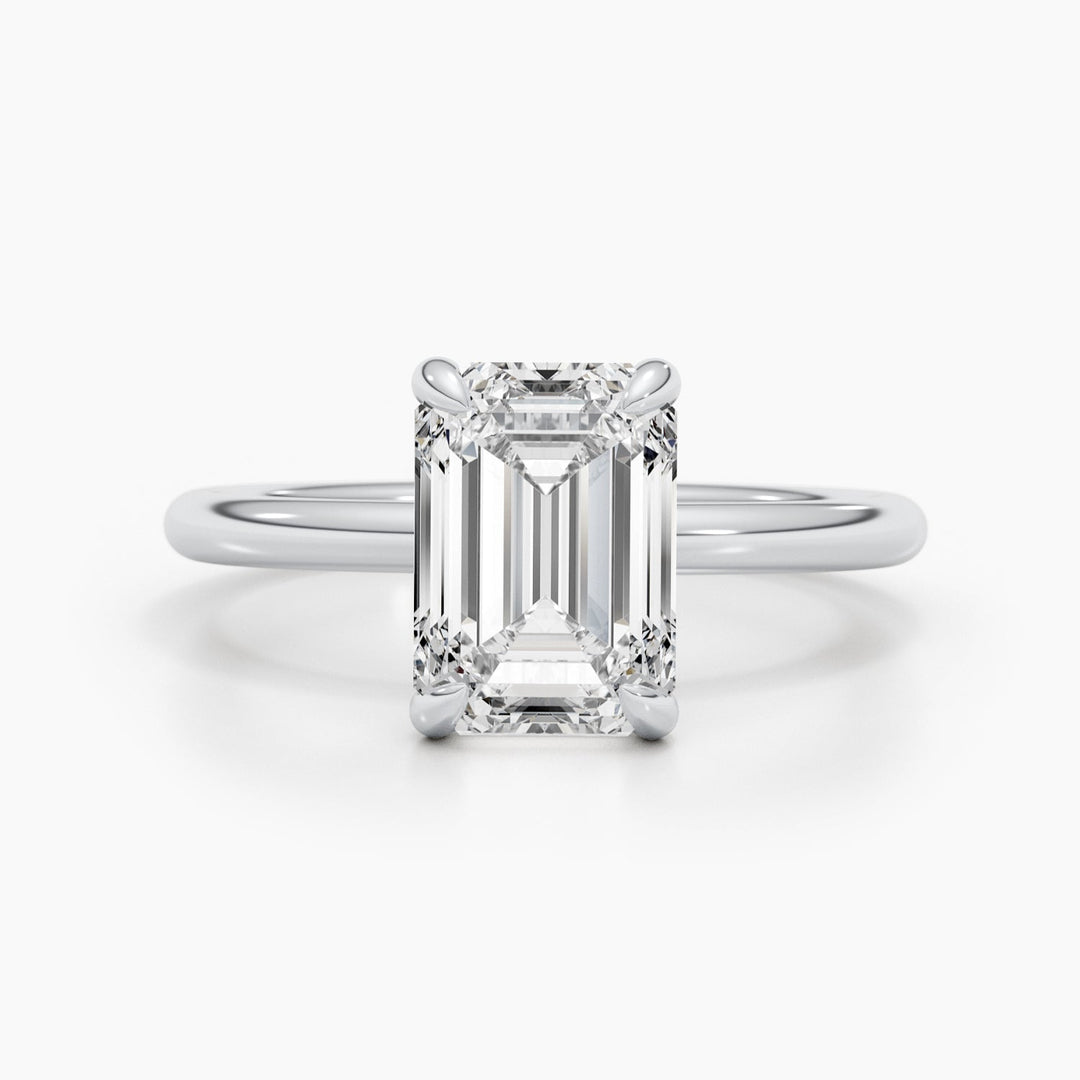2.58CT emerald solitaire lab grown diamond engagement ring for sale